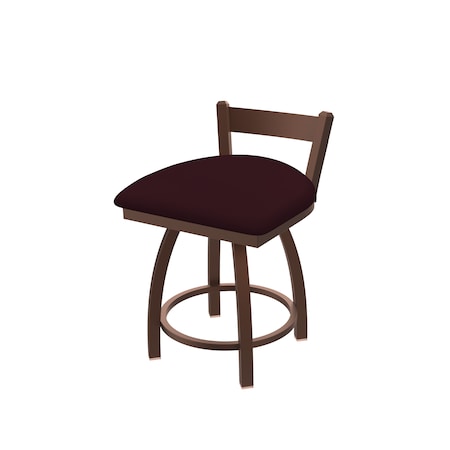 Holland Bar Stool Co. 18" Low Back Swivel Vanity Stool, Bronze Finish, Canter Bordeaux Seat 82118BZ005